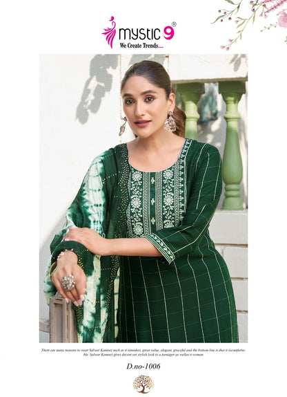 Maya Mystic 9 Dobby Readymade Pant Style Suits Wholesale Price