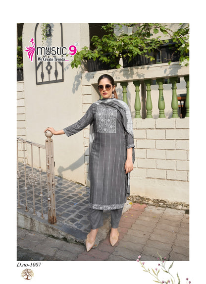 Maya Mystic 9 Dobby Readymade Pant Style Suits Wholesale Price