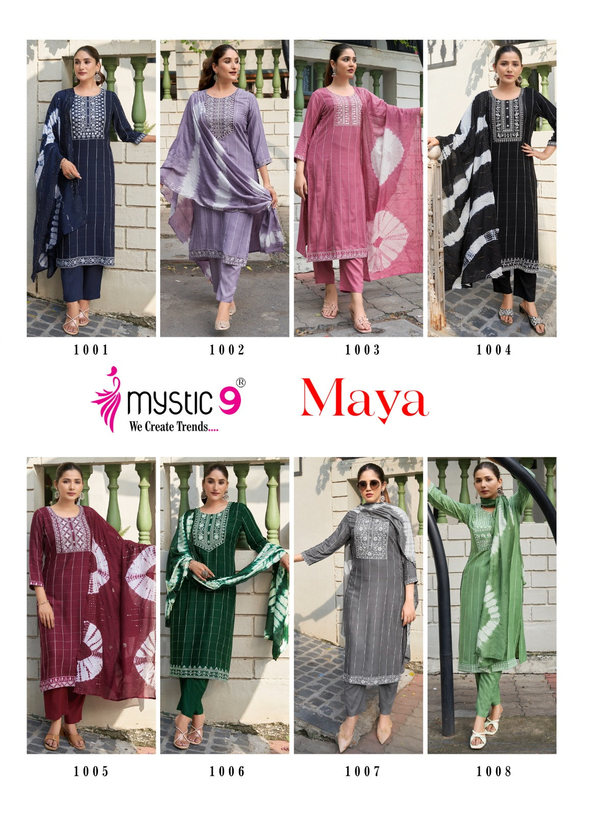 Maya Mystic 9 Dobby Readymade Pant Style Suits Wholesale Price
