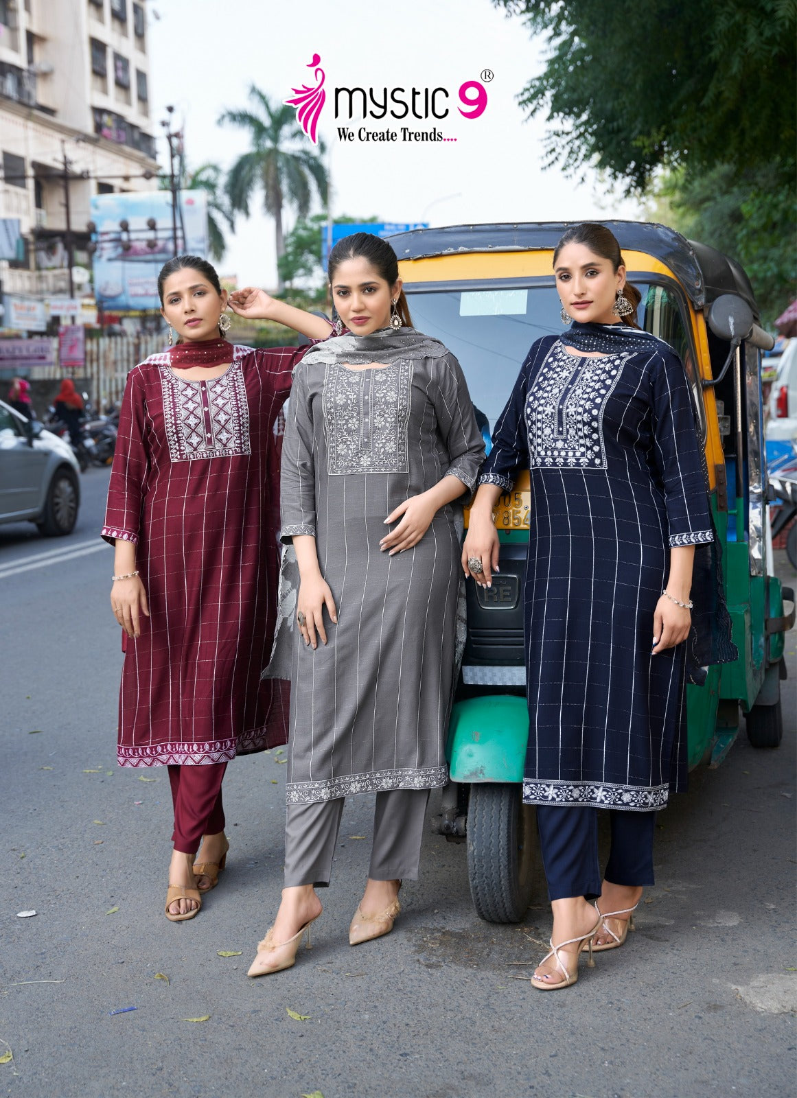 Maya Mystic 9 Dobby Readymade Pant Style Suits Wholesale Price