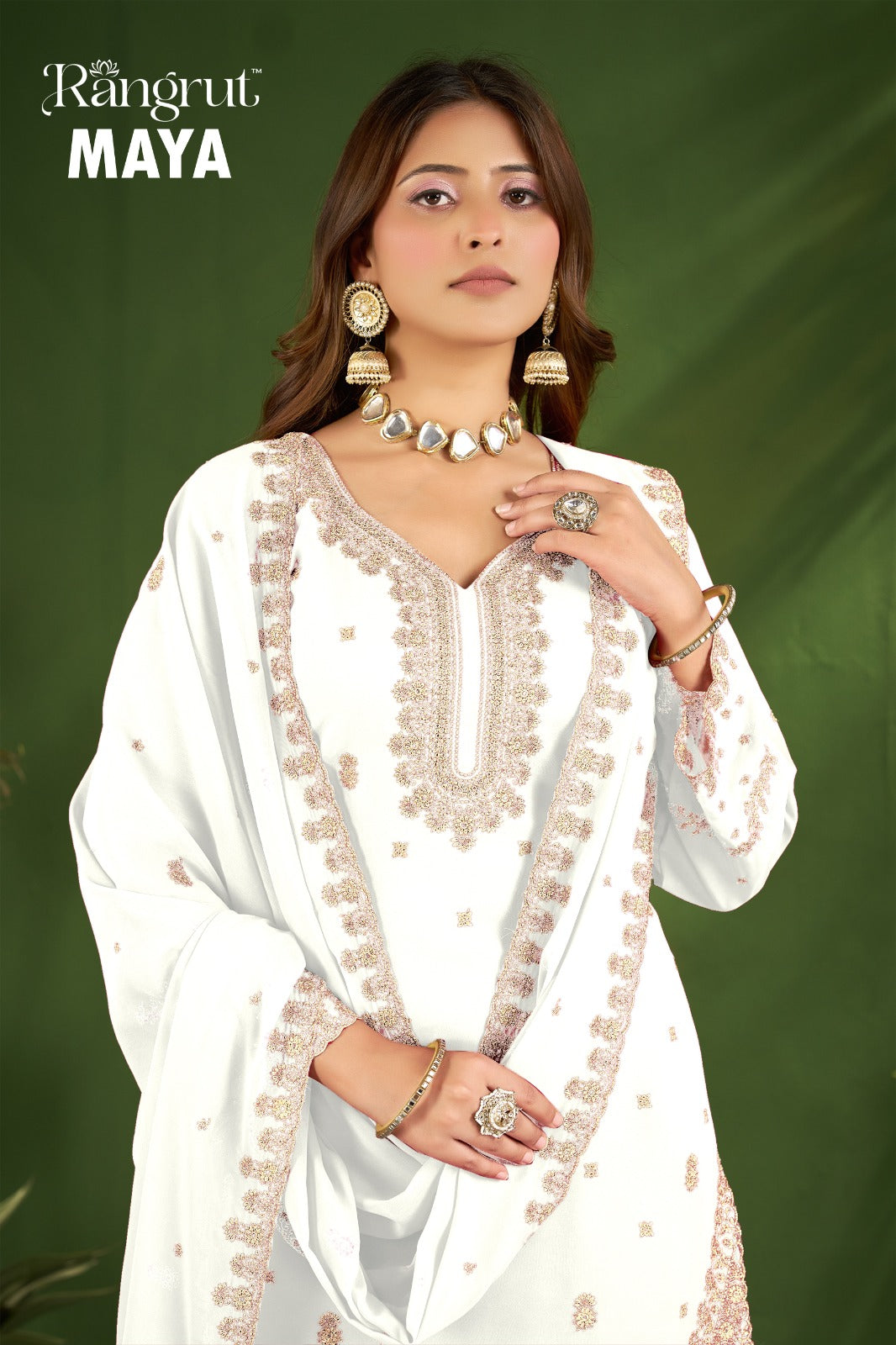 Maya Rangrut Banwery Georgette Readymade Plazzo Style Suits Wholesaler