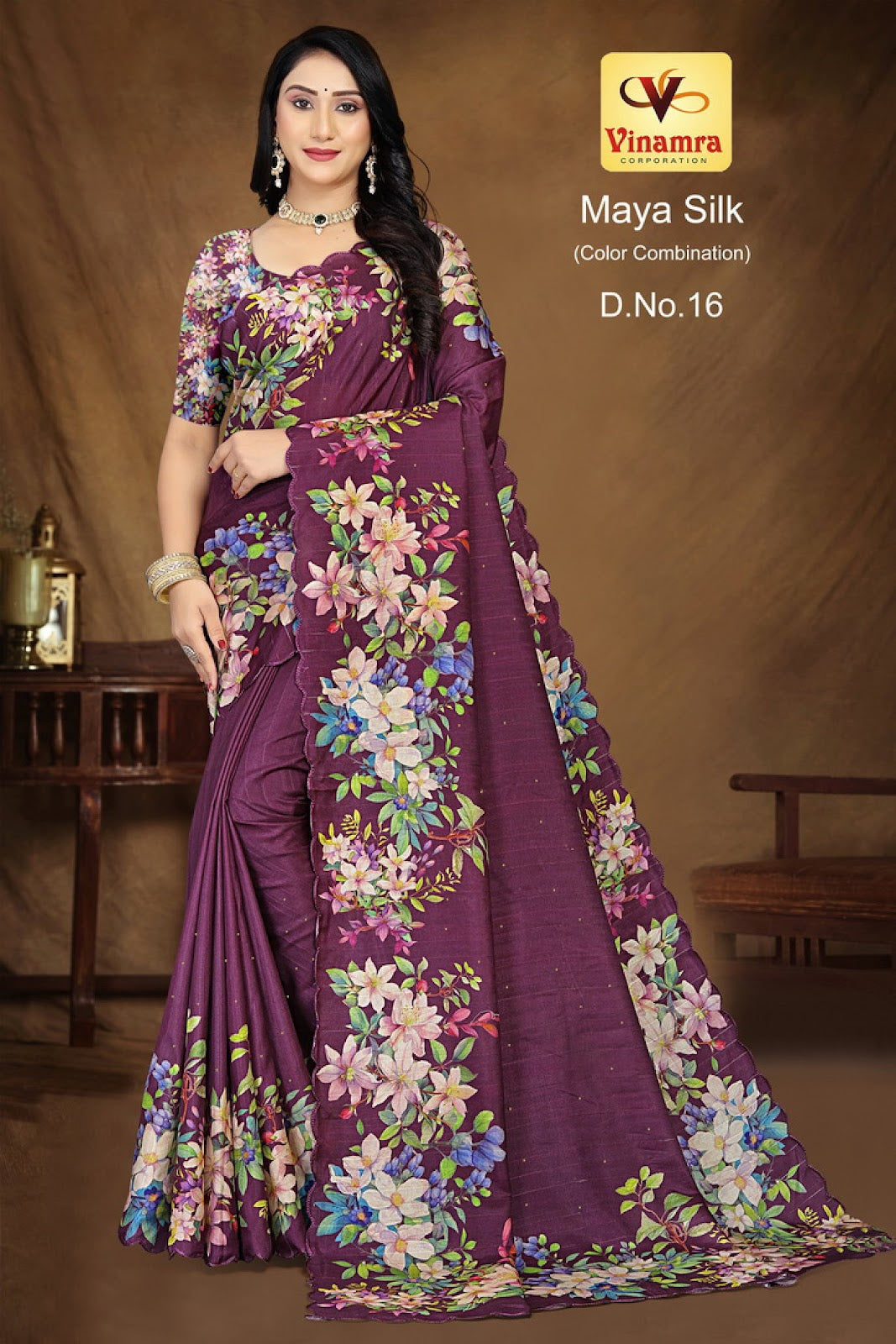 Maya Silk Color Combination Vinamra Cotton Silk Sarees Wholesale Price