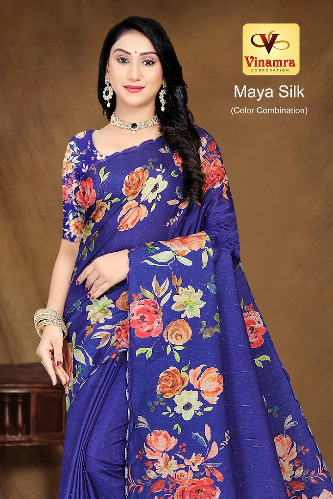 Maya Silk Color Combination Vinamra Cotton Silk Sarees Wholesale Price