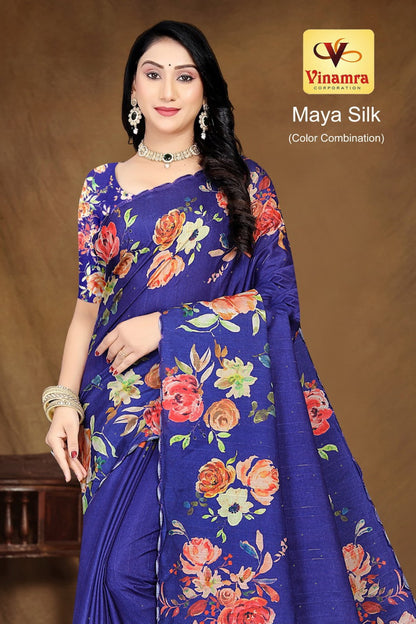 Maya Silk Color Combination Vinamra Cotton Silk Sarees Wholesale Price
