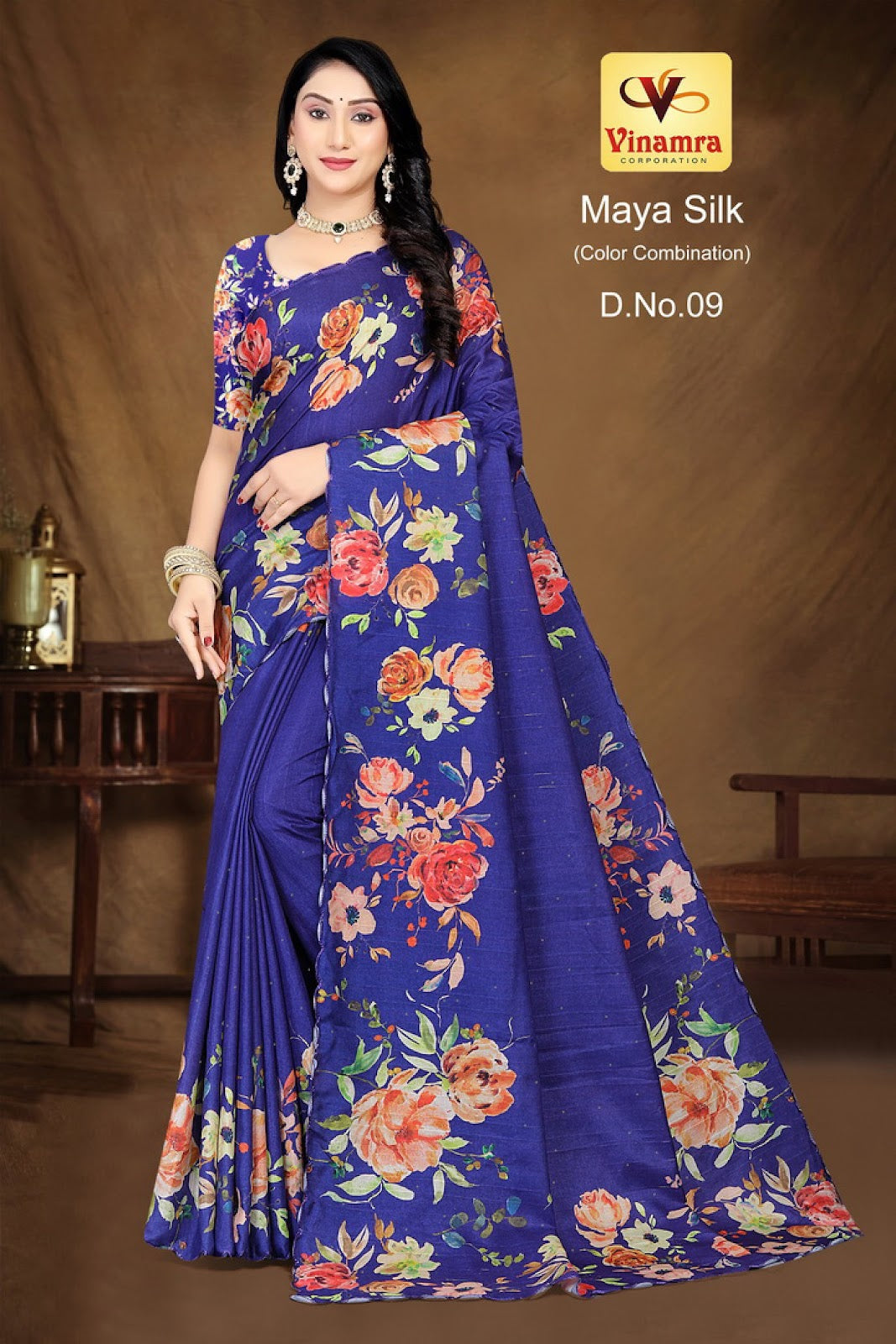 Maya Silk Color Combination Vinamra Cotton Silk Sarees Wholesale Price
