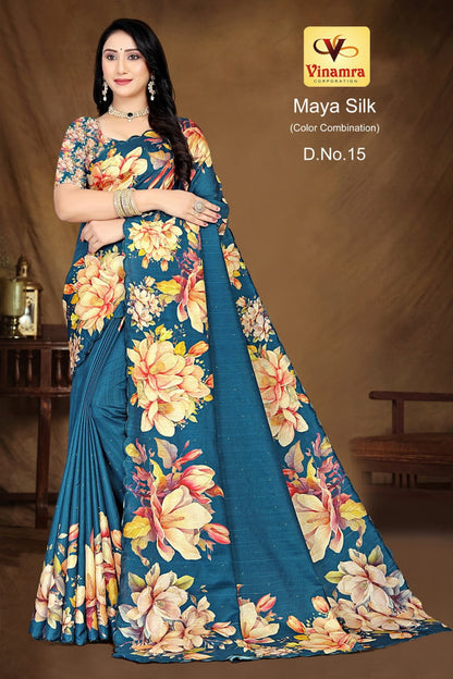 Maya Silk Color Combination Vinamra Cotton Silk Sarees Wholesale Price