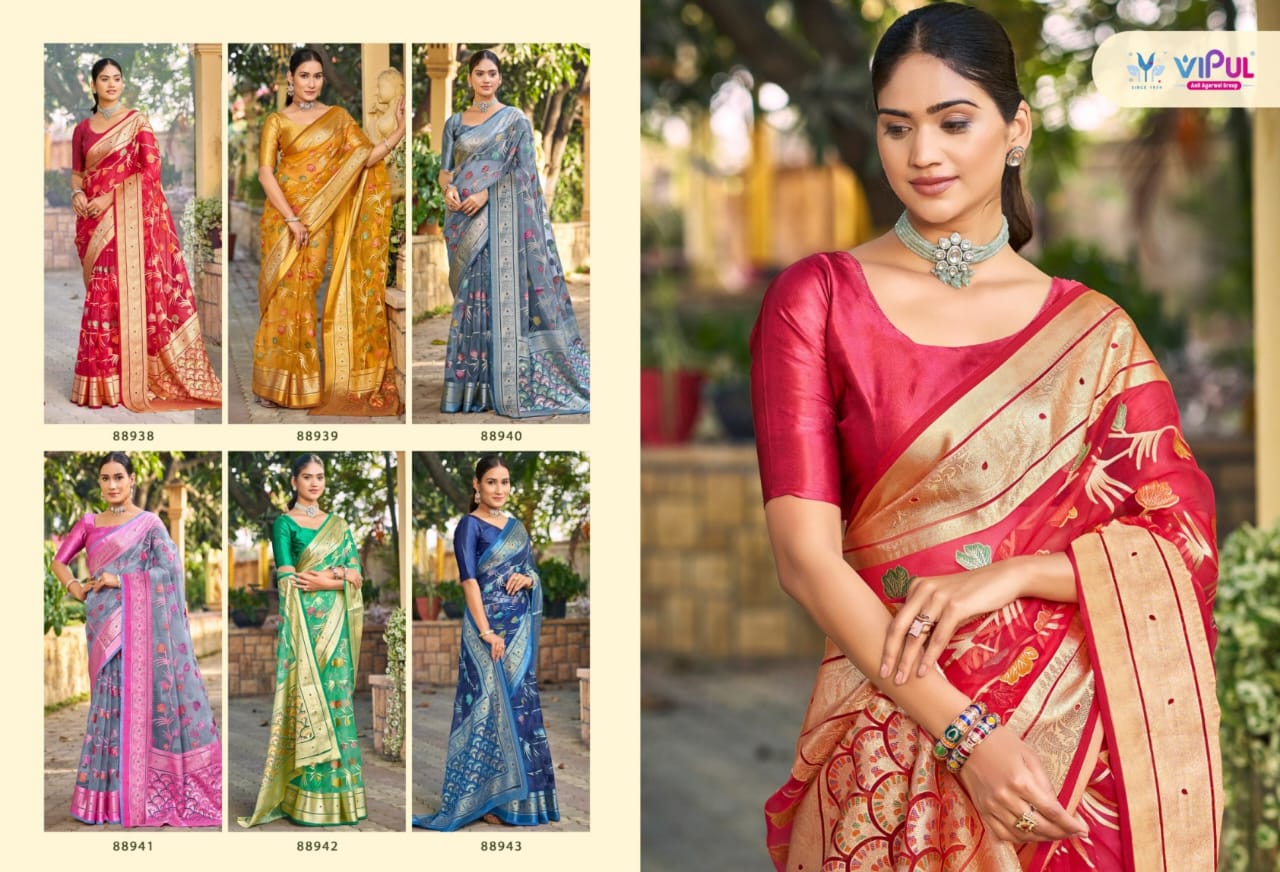 Maya Vipul Brasso Sarees Wholesaler