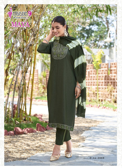 Maya Vol 2 Mystic 9 Rayon Readymade Pant Style Suits Supplier Gujarat