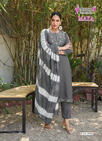 Maya Vol 2 Mystic 9 Rayon Readymade Pant Style Suits Supplier Gujarat
