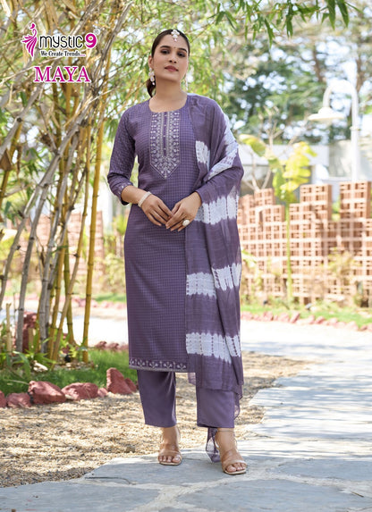 Maya Vol 2 Mystic 9 Rayon Readymade Pant Style Suits Supplier Gujarat