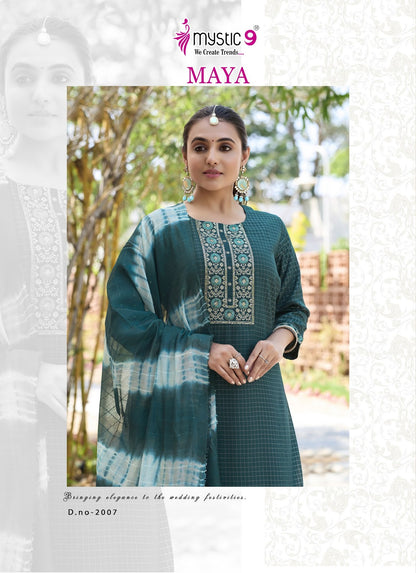Maya Vol 2 Mystic 9 Rayon Readymade Pant Style Suits Supplier Gujarat