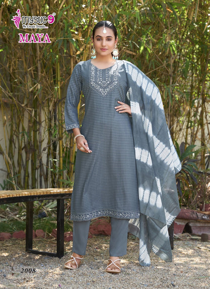 Maya Vol 2 Mystic 9 Rayon Readymade Pant Style Suits Supplier Gujarat
