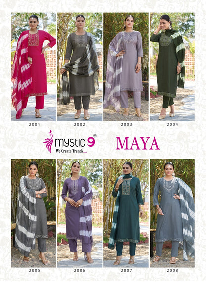 Maya Vol 2 Mystic 9 Rayon Readymade Pant Style Suits Supplier Gujarat