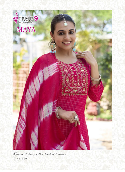Maya Vol 2 Mystic 9 Rayon Readymade Pant Style Suits Supplier Gujarat