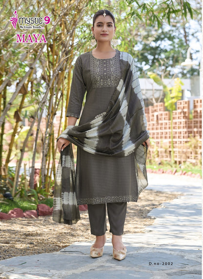 Maya Vol 2 Mystic 9 Rayon Readymade Pant Style Suits Supplier Gujarat