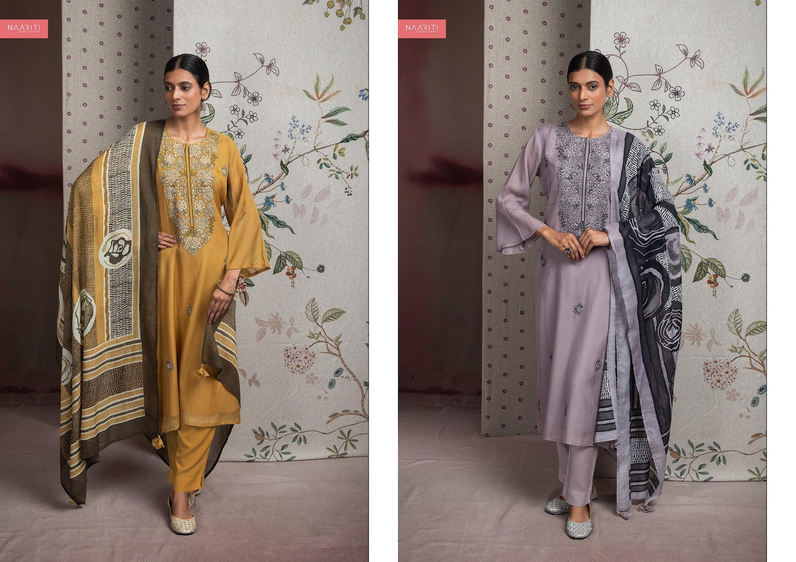 Mayam Naariti Mul Chanderi Pant Style Suits Wholesaler India