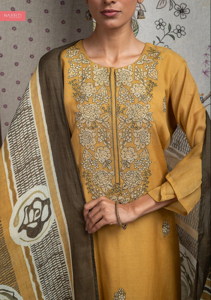 Mayam Naariti Mul Chanderi Pant Style Suits Wholesaler India
