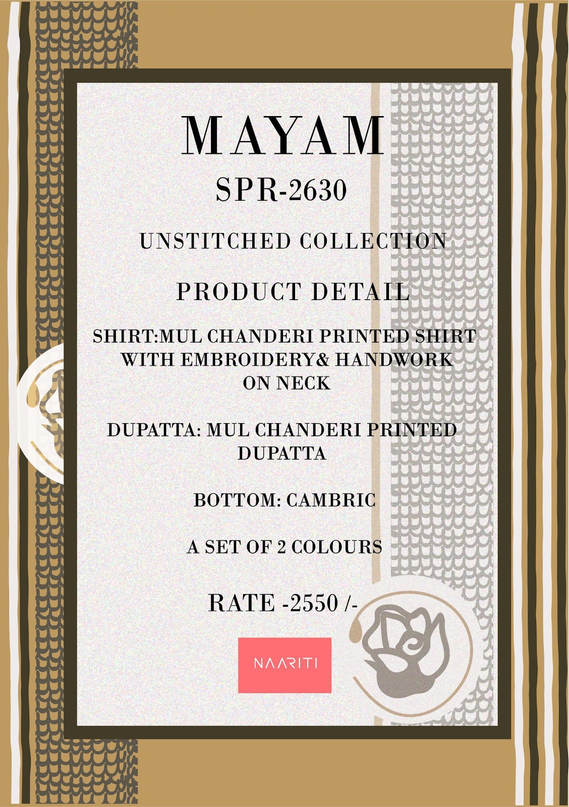 Mayam Naariti Mul Chanderi Pant Style Suits Wholesaler India