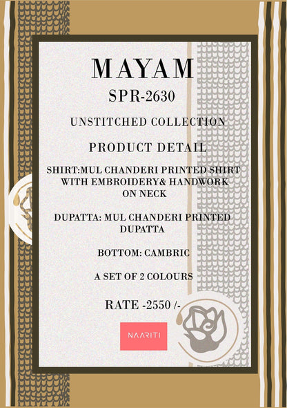 Mayam Naariti Mul Chanderi Pant Style Suits Wholesaler India
