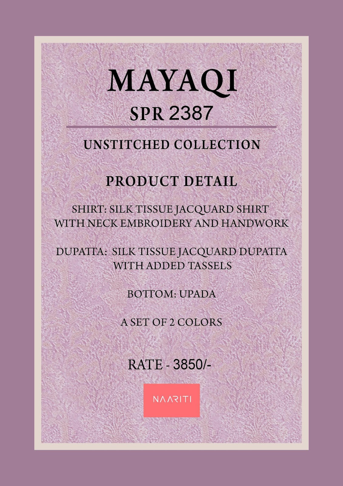 Mayaqi Naariti Tissue Silk Pant Style Suits Wholesaler India