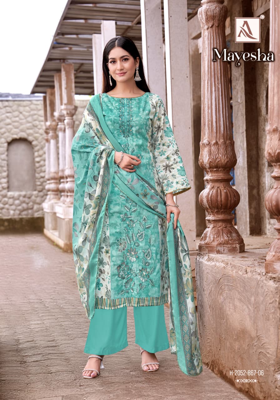 Mayesha Alok Cambric Cotton Karachi Salwar Suits Supplier India