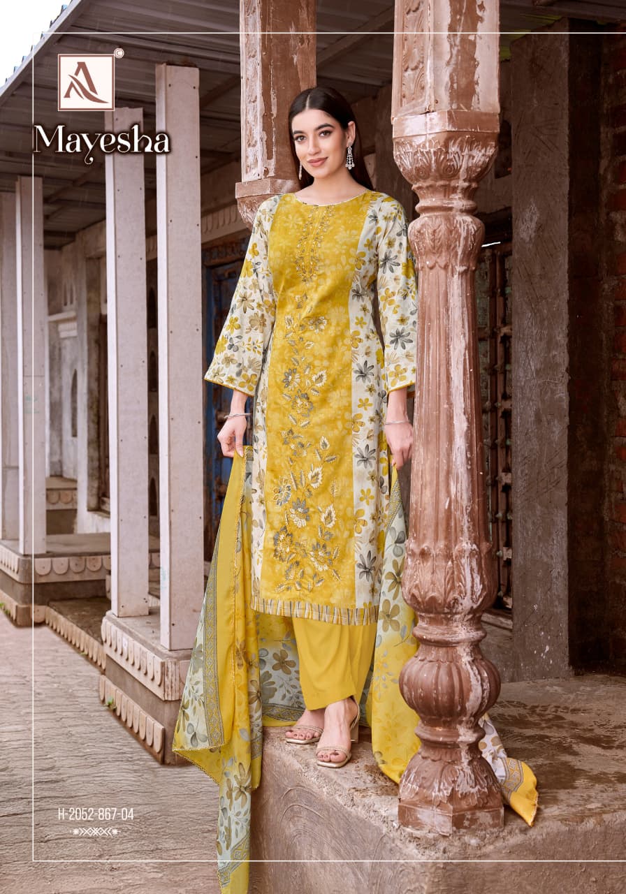 Mayesha Alok Cambric Cotton Karachi Salwar Suits Supplier India