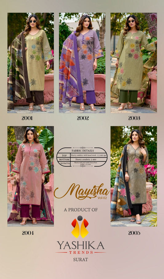 Mayisha Vol 2 Yashika Trends Cotton Karachi Salwar Suits Supplier Ahmedabad