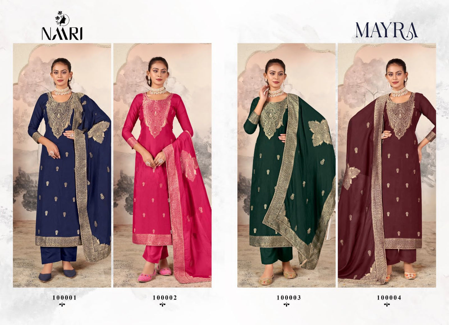 Mayra Naari Dola Jacquard Pant Style Suits Wholesaler India
