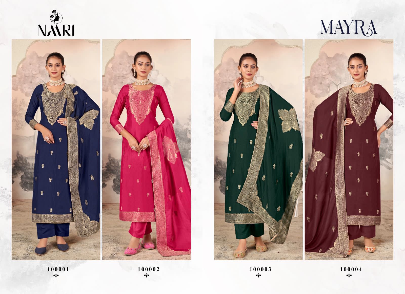 Mayra Naari Dola Jacquard Pant Style Suits Wholesaler India