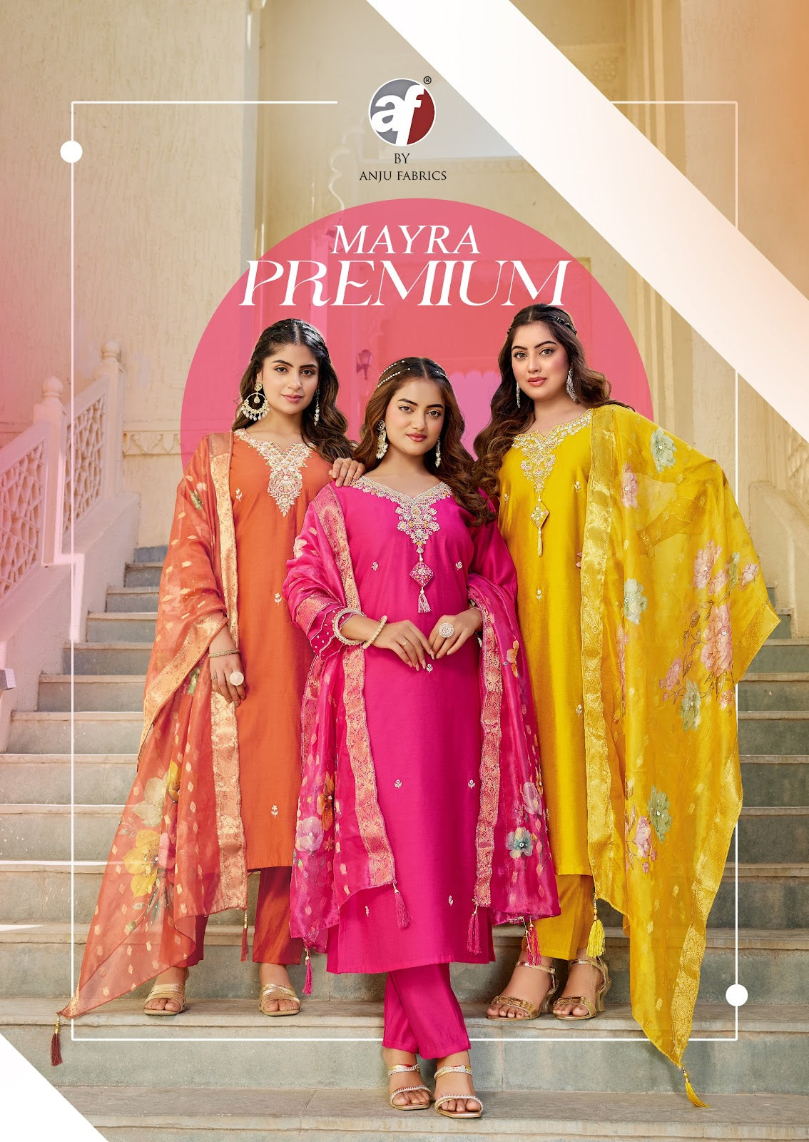 Mayra Premium Af Silk Readymade Pant Style Suits Manufacturer