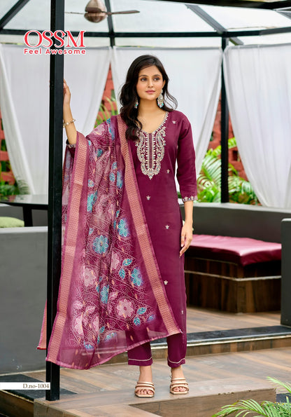 Mayree Festival Collection Ossm Roman Silk Readymade Pant Style Suits Supplier