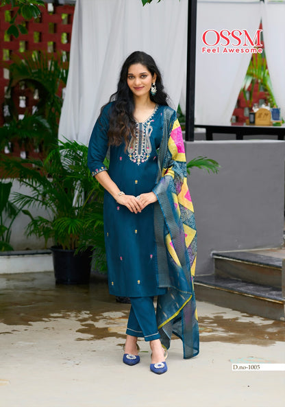 Mayree Festival Collection Ossm Roman Silk Readymade Pant Style Suits Supplier