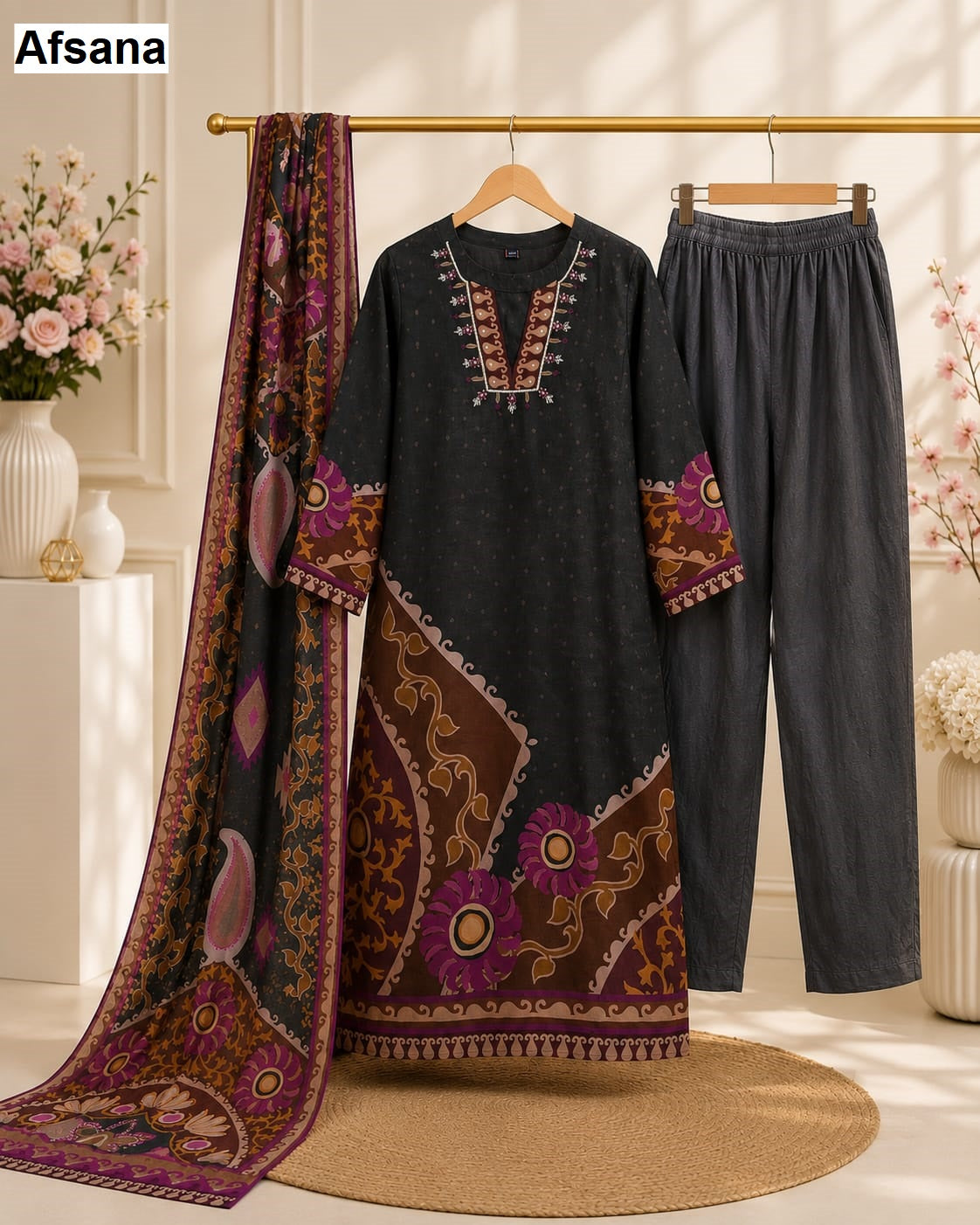 Maysha Afsana Muslin Pakistani Readymade Suits Exporter