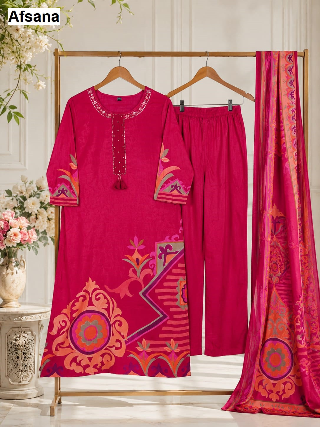 Maysha Afsana Muslin Pakistani Readymade Suits Exporter
