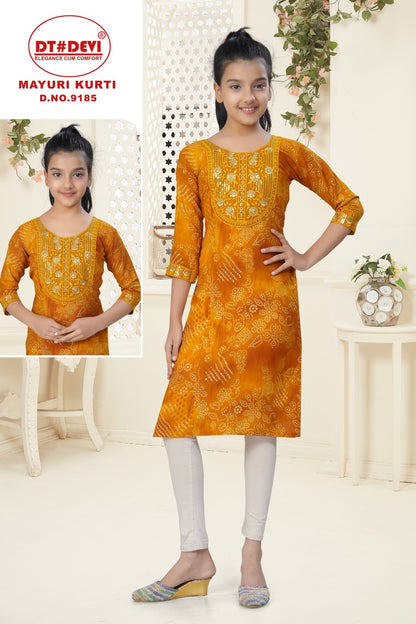 Mayuri Dn 9185 Dt Devi Rayon Girls Kurti Manufacturer India
