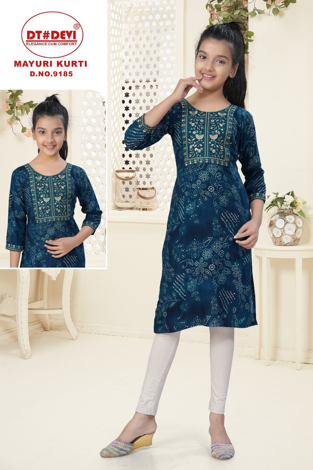 Mayuri Dn 9185 Dt Devi Rayon Girls Kurti Manufacturer India