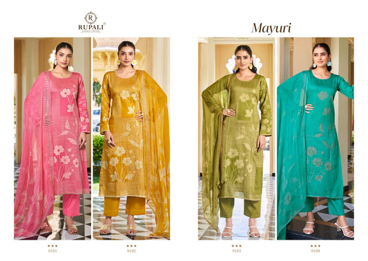 Mayuri Rupali Jam Satin Pant Style Suits Supplier India