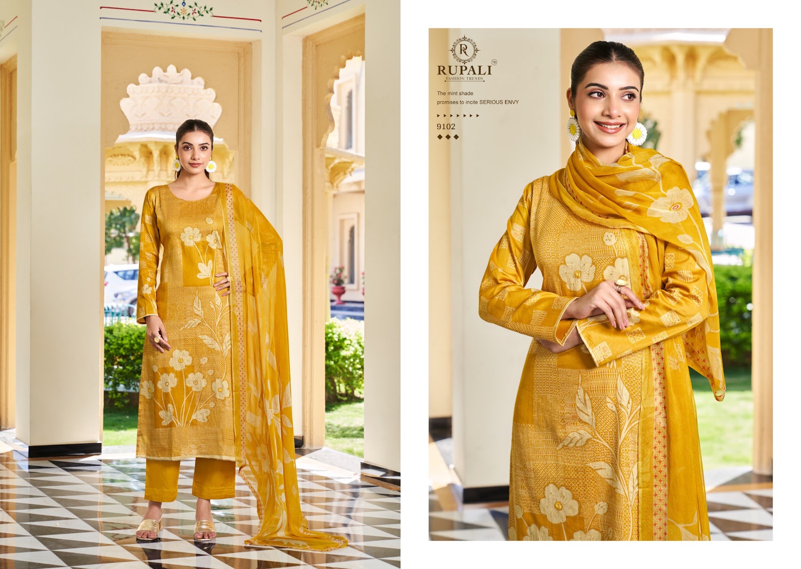 Mayuri Rupali Jam Satin Pant Style Suits Supplier India