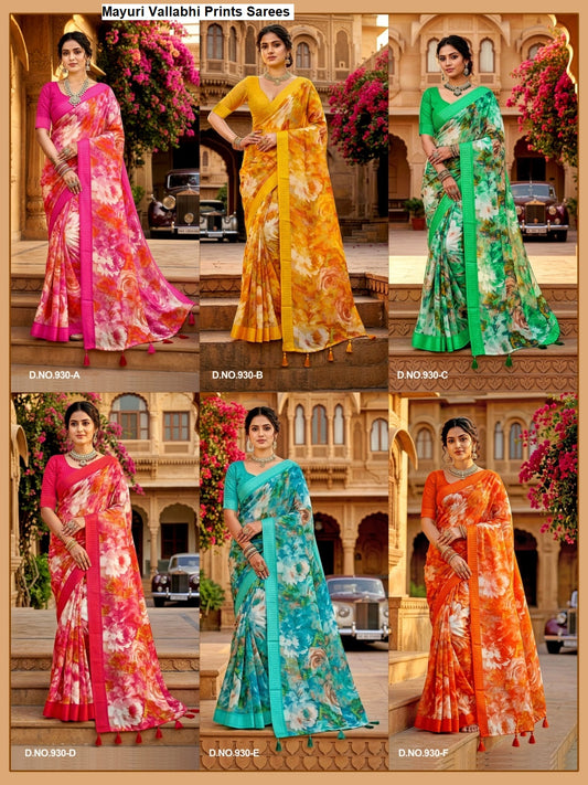 Mayuri Vallabhi Prints Georgette Sarees Wholesale