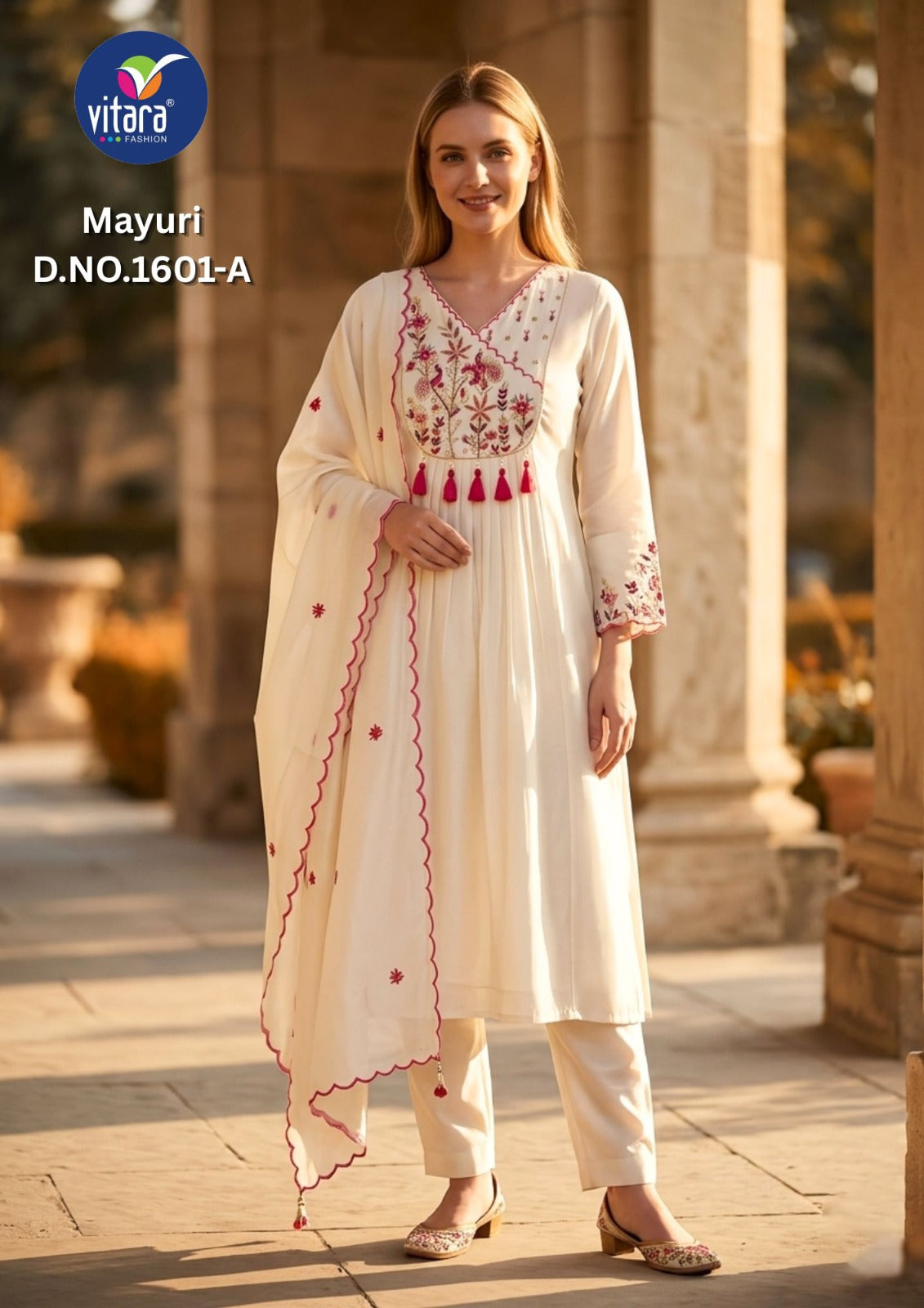 Mayuri Vitara Chanderi Readymade Anarkali Suits Wholesaler Gujarat