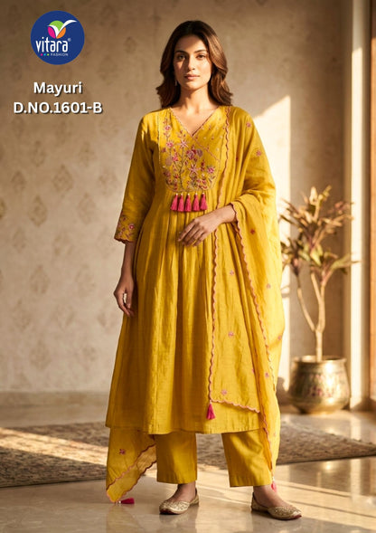 Mayuri Vitara Chanderi Readymade Anarkali Suits Wholesaler Gujarat