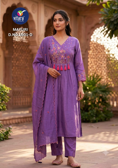 Mayuri Vitara Chanderi Readymade Anarkali Suits Wholesaler Gujarat