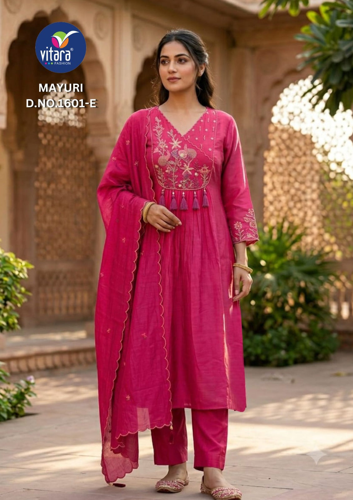 Mayuri Vitara Chanderi Readymade Anarkali Suits Wholesaler Gujarat