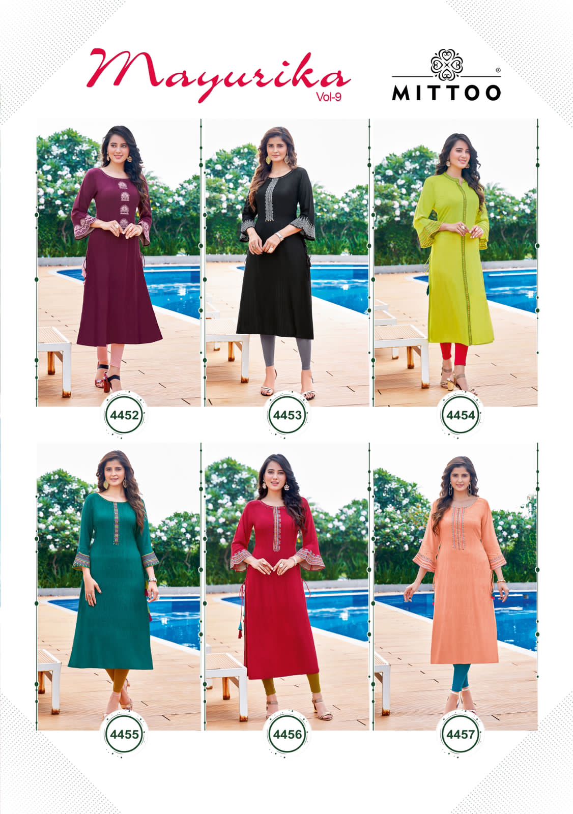 Mayurika Vol 9 Mittoo Rayon Long Straight Kurti