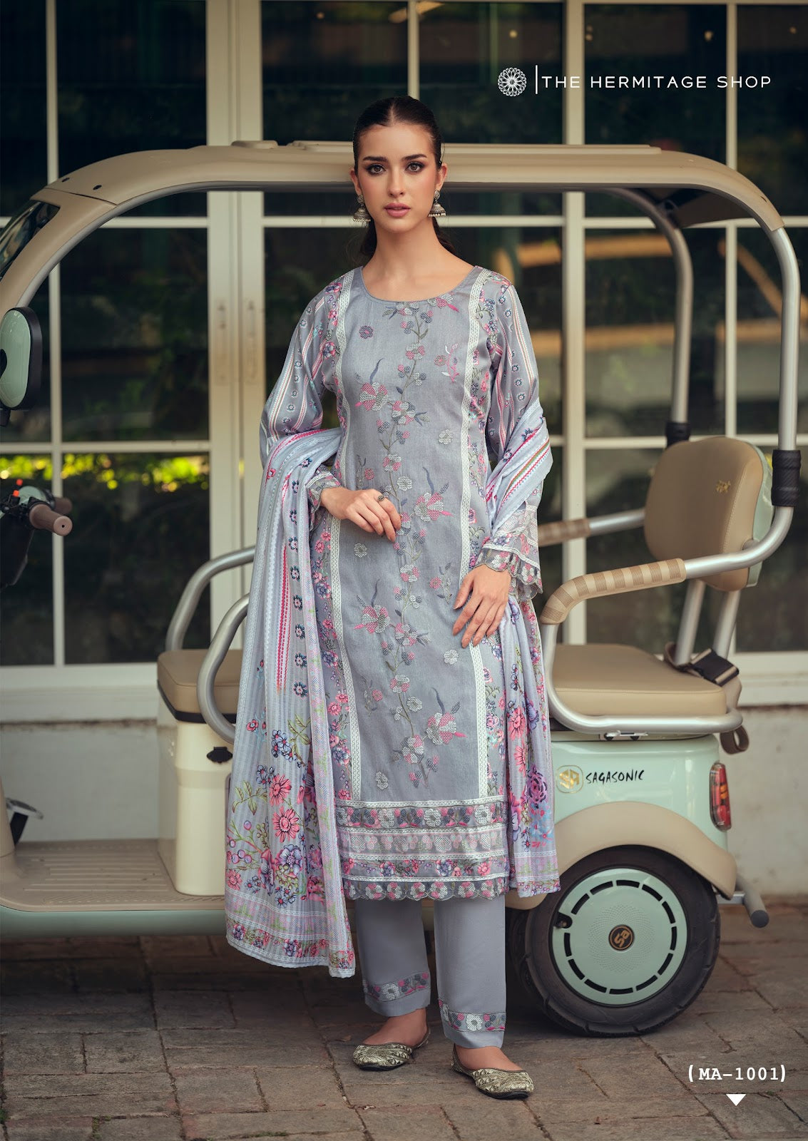 Mazda The Hermitage Shop Jam Satin Karachi Salwar Suits Wholesaler