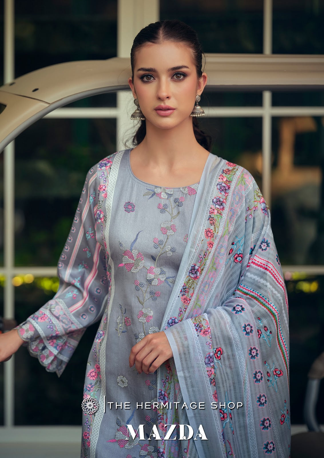 Mazda The Hermitage Shop Jam Satin Karachi Salwar Suits Wholesaler