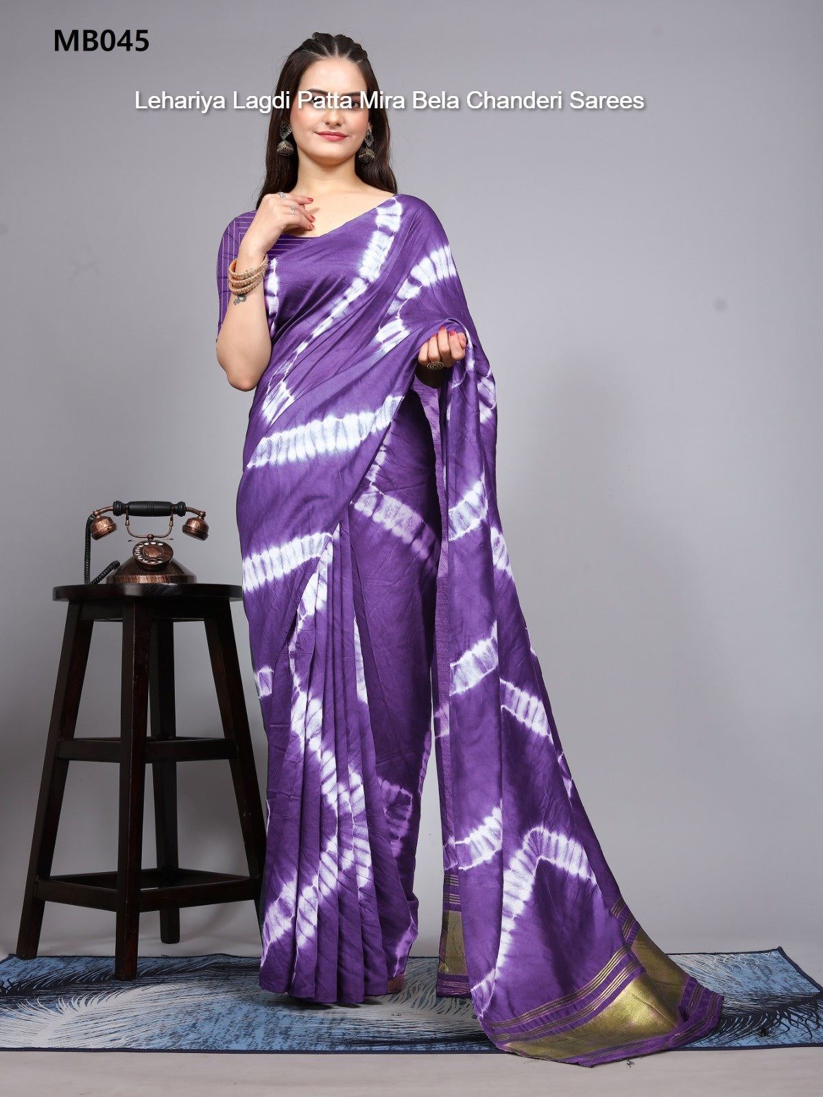 Mb041 To Mb054 Lehariya Lagdi Patta Mira Bela Chanderi Sarees Wholesaler