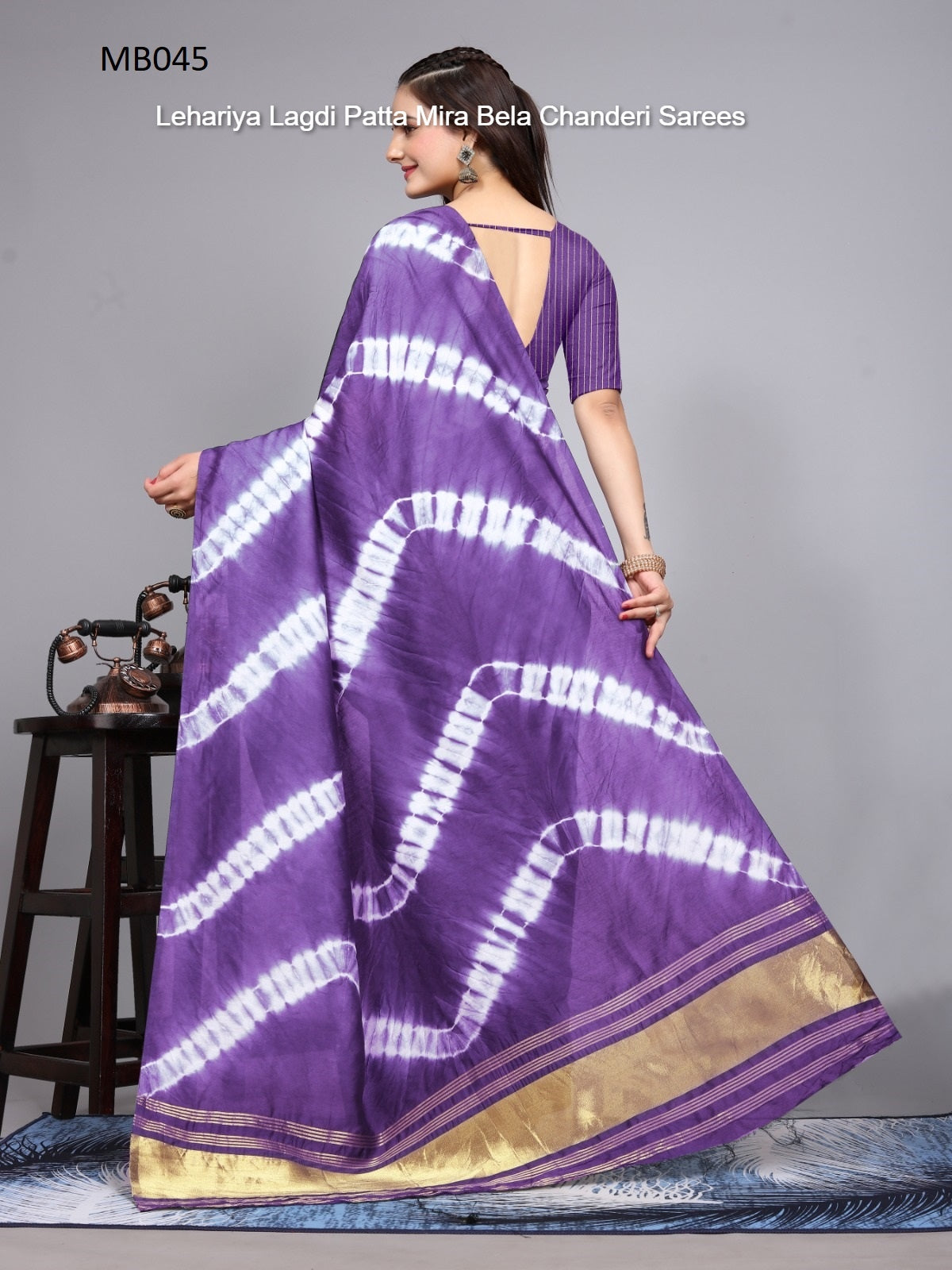 Mb041 To Mb054 Lehariya Lagdi Patta Mira Bela Chanderi Sarees Wholesaler