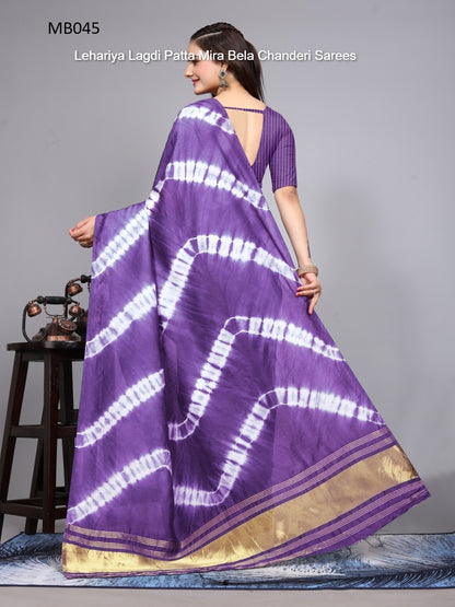 Mb041 To Mb054 Lehariya Lagdi Patta Mira Bela Chanderi Sarees Wholesaler