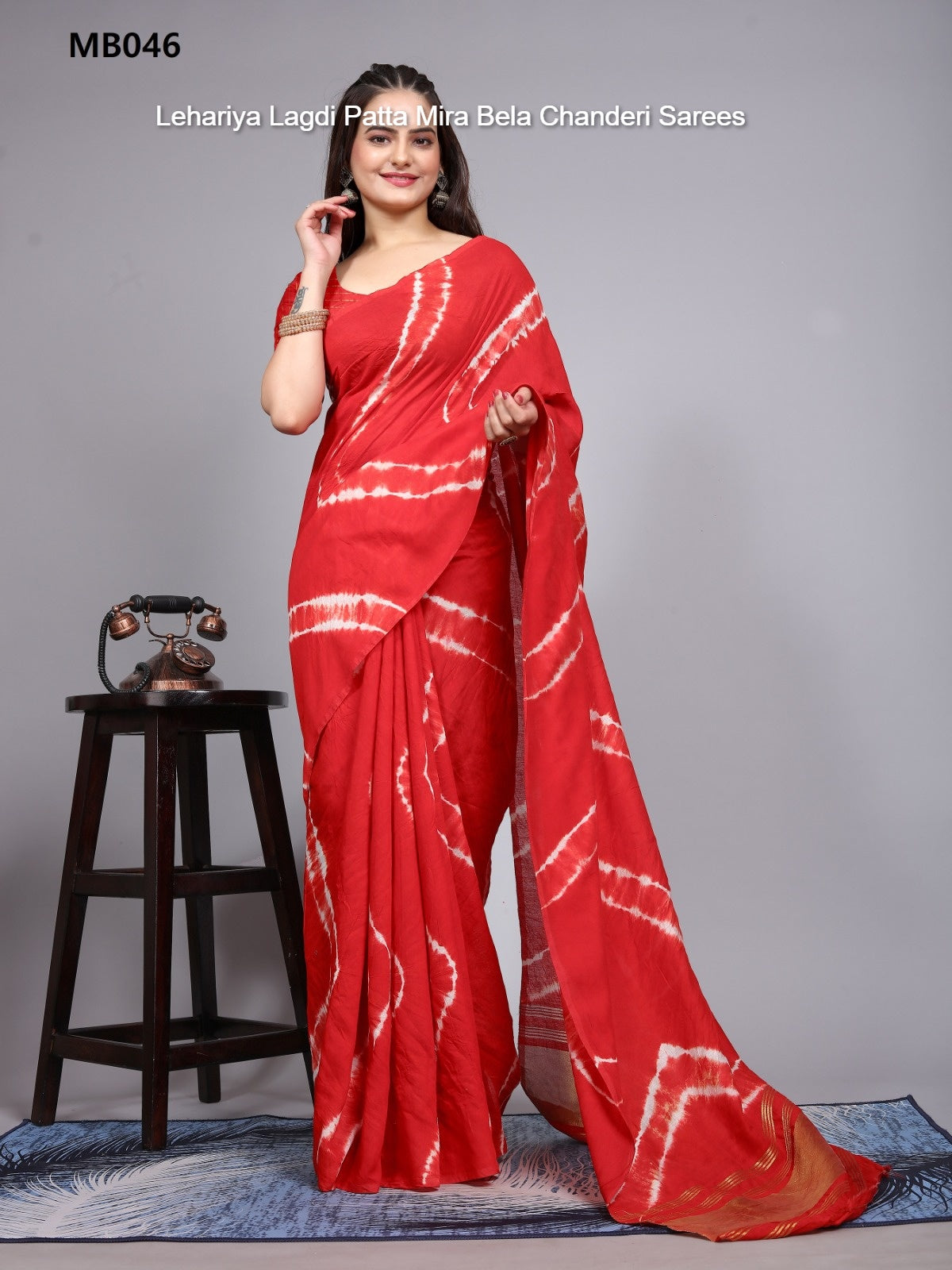 Mb041 To Mb054 Lehariya Lagdi Patta Mira Bela Chanderi Sarees Wholesaler